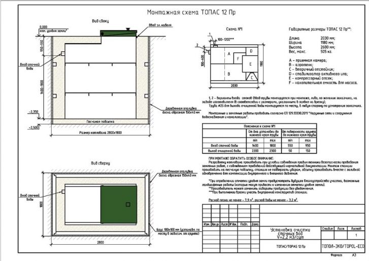 Схема монтажа Топас 12 Пр